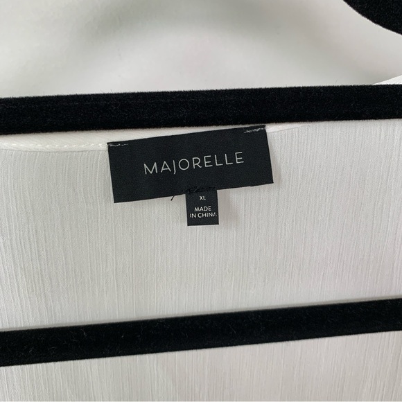 Majorelle Cream Sheer Top with Ruffle Detail Size XL - Picture 2 of 9